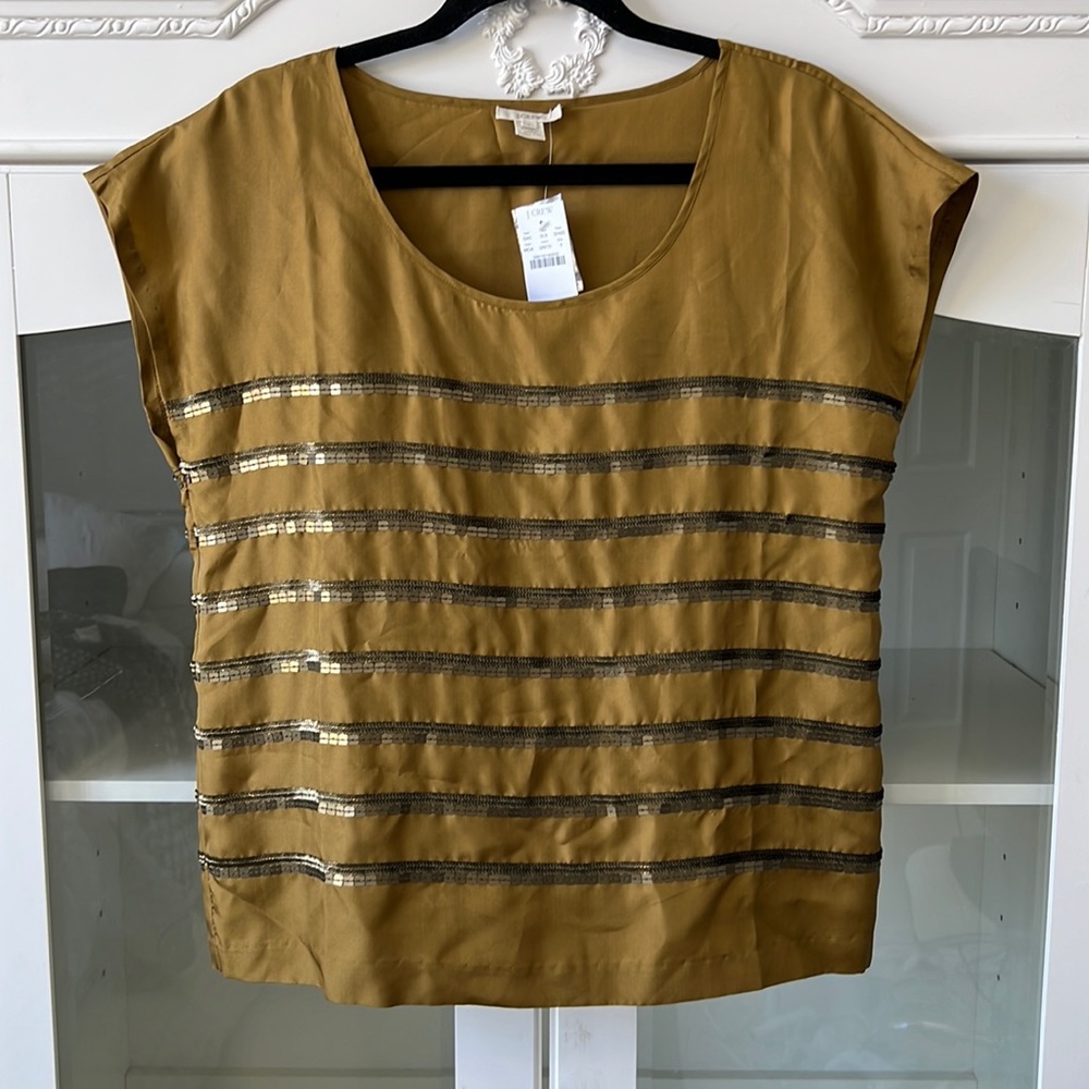 J. Crew silk sequin top